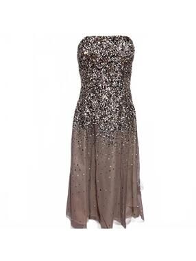 scala strapless sequin dress Scala Beaded Long Dress 48831